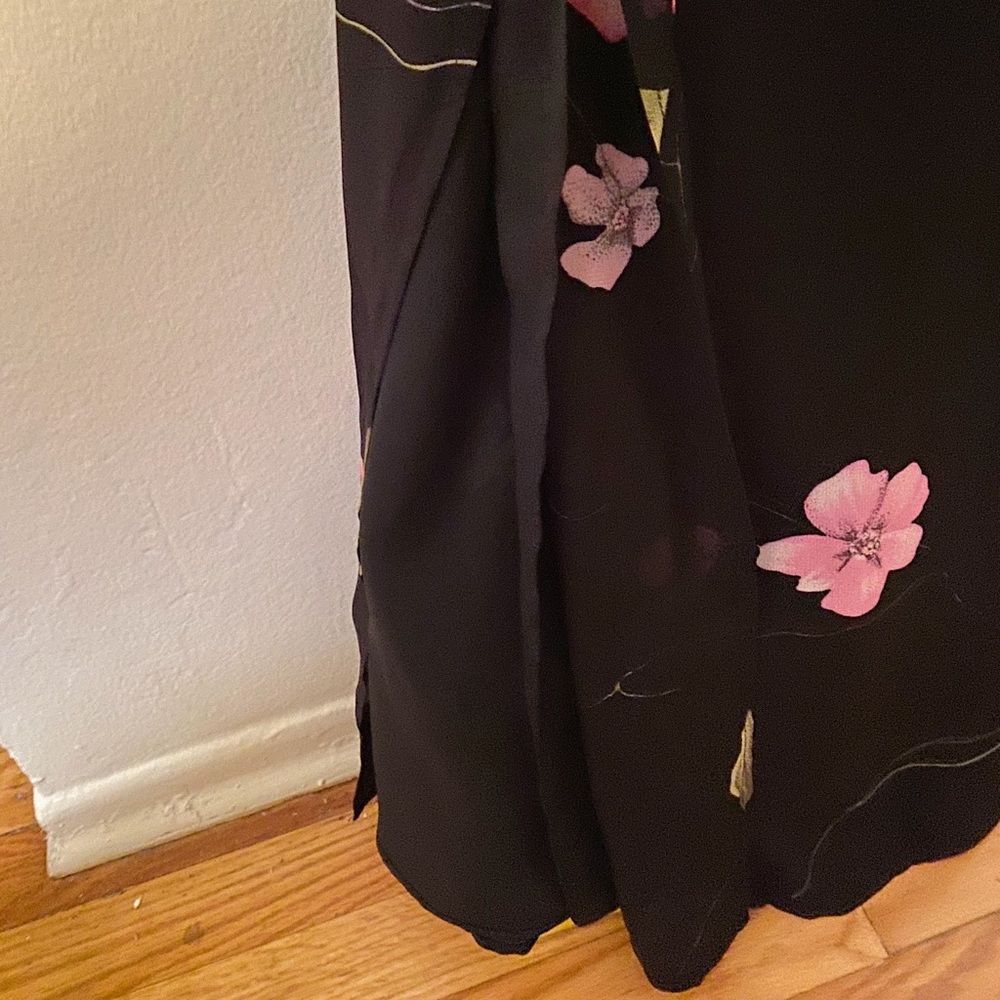 Vintage Black Floral Maxi Dress - Picture 2 of 5